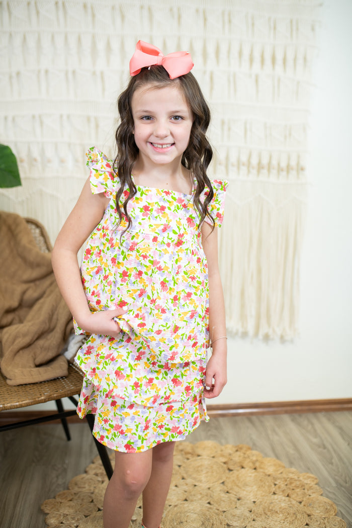 Girls Floral Sleeveless Top