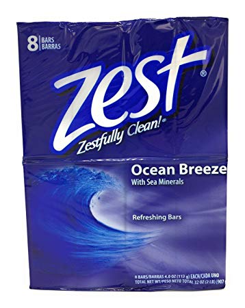 ZEST OCEAN BREEZE BATH SIZE BAR SOAP 4 OZ 8 COUNT (32 OZ)