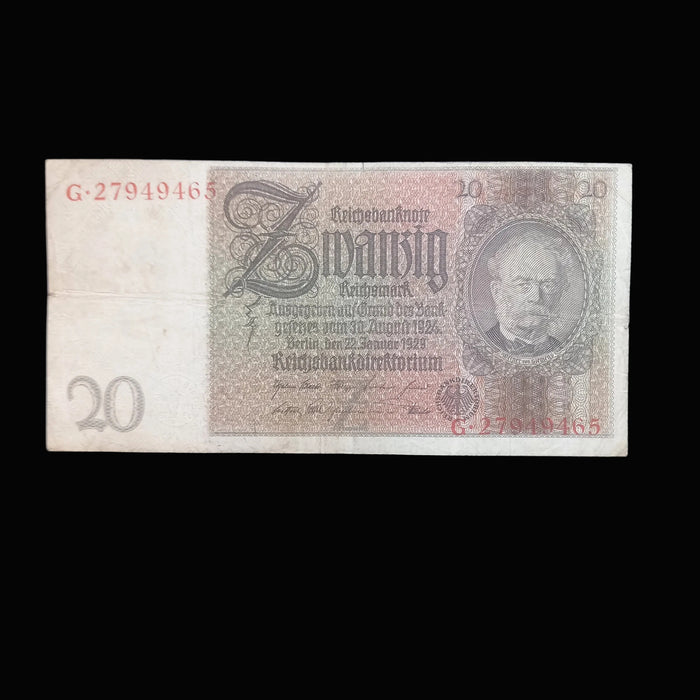 1929 Germany Banknote Reichsmark Set 20 Bill Pre-WWII Historic Antique Europe 3pc