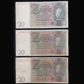 1929 Germany Banknote Reichsmark Set 20 Zwanzig Antique Currency Premium 3pc
