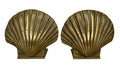 20th Century Brass Clam Shell Book Ends.