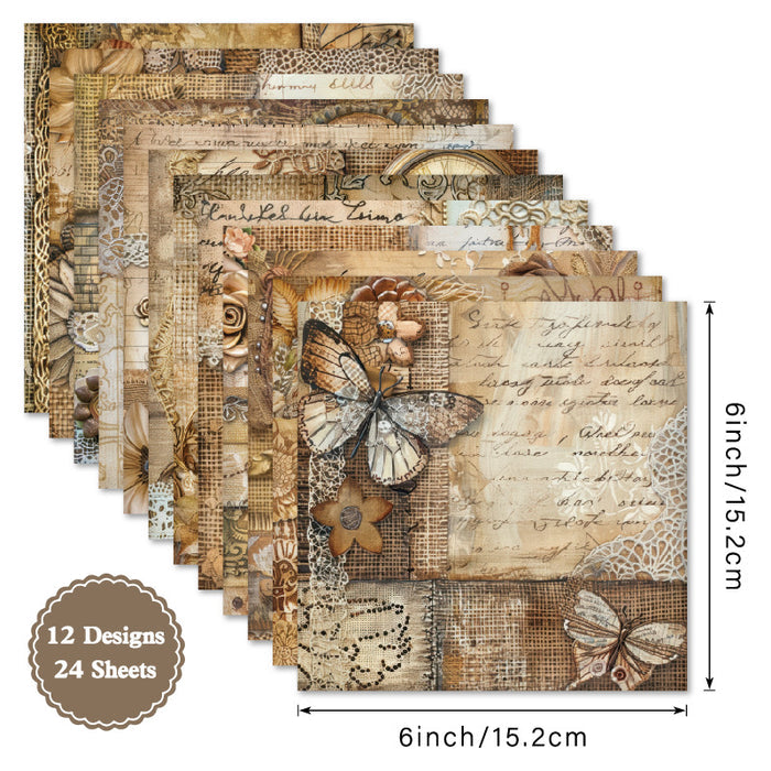 6 inch Burlap Scrapbook Paper Pad SKP536