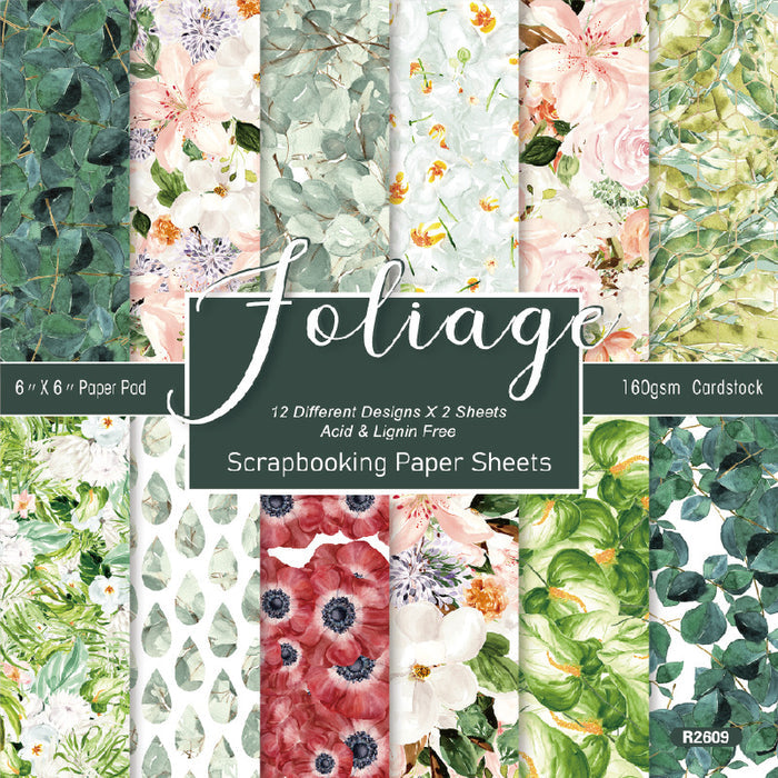 6 inch Leaf Scrapbook Paper Pad SKP609