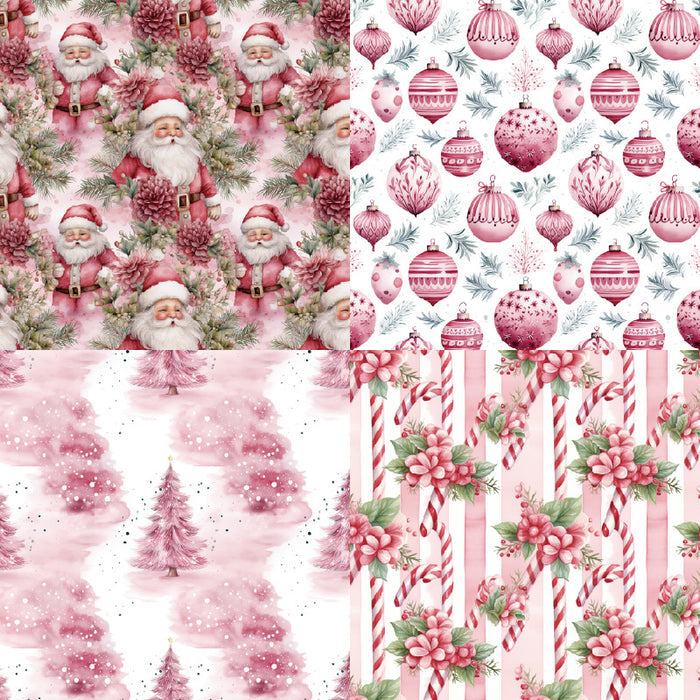 6 inch Pink Christmas Scrapbook Paper Pad SKP561