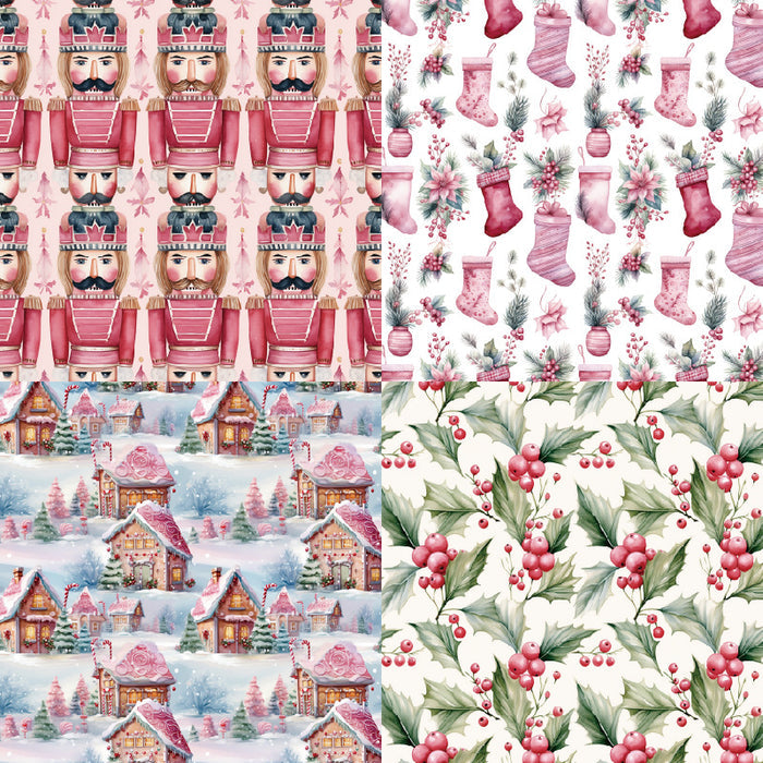 6 inch Pink Christmas Scrapbook Paper Pad SKP561