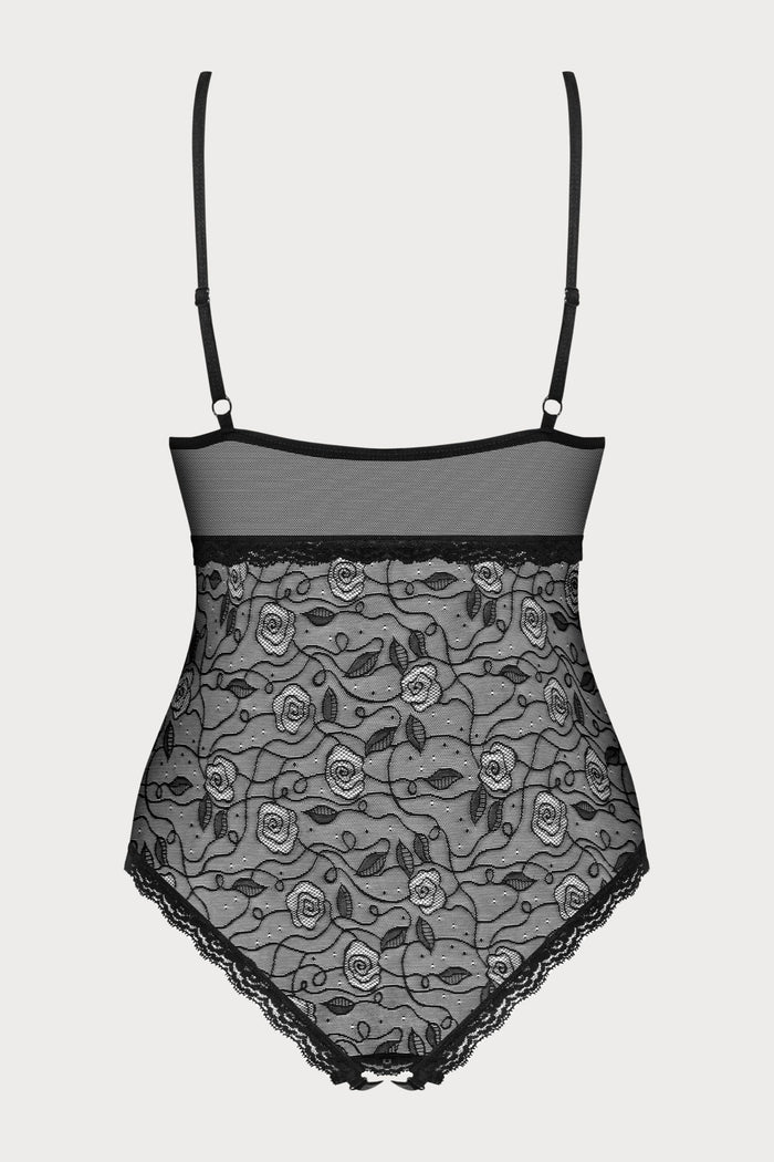 818 Crotchless Lace Teddy