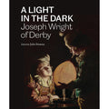 Book cover of 'A Light in the Dark' by Joseph Wright of Derby, featuring an illustration of two people looking at a glowing object.