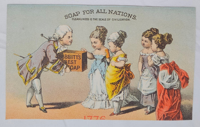 Advertising Trade Card Babbit's Soap Colonial Theme