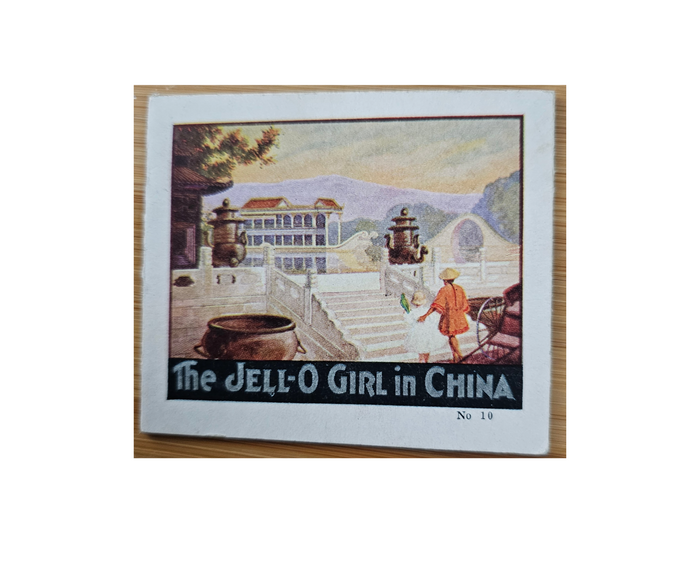 Advertising Trade Card Jello Girl in China Recipe Booklet