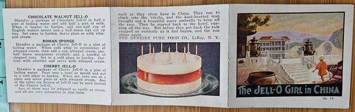 Advertising Trade Card Jello Girl in China Recipe Booklet