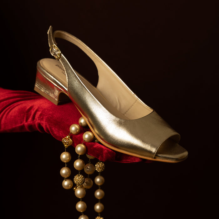 Aether Gold Open-toe Slingback