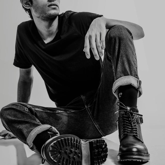 Alpine: Black Cap Toe Boot