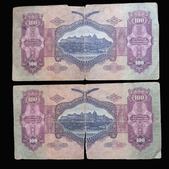 Antique Banknote 1920-1930 Hungary Korona Pengo 4pc Set Interwar Era Old Money Relic