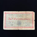 Antique Banknote France 50 Centimes WWI French Emergency Currency Notgeld Relic