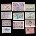 Antique Banknote Notgeld 1918-1921 German Austria History 11pc Set Mark Pfennig Heller