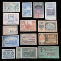 Antique Banknote Notgeld 1920 Austria Architecture 14pc Set Rare Stamped Gainfarn Heller
