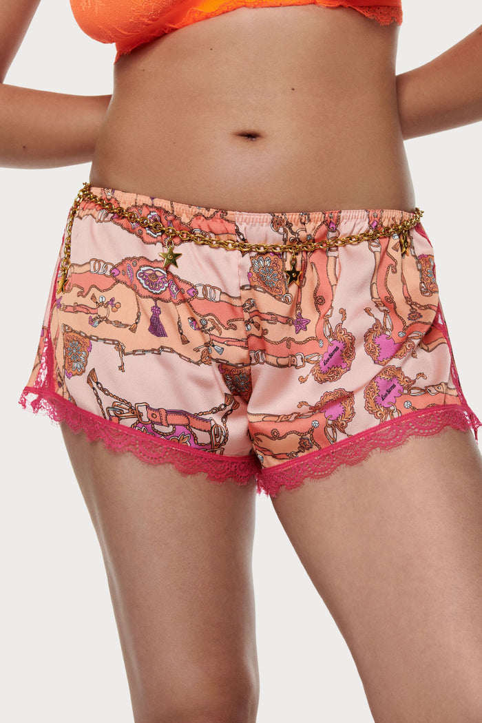 Apollo Satin Pyjama Shorts Pink, Size L (UK 12)