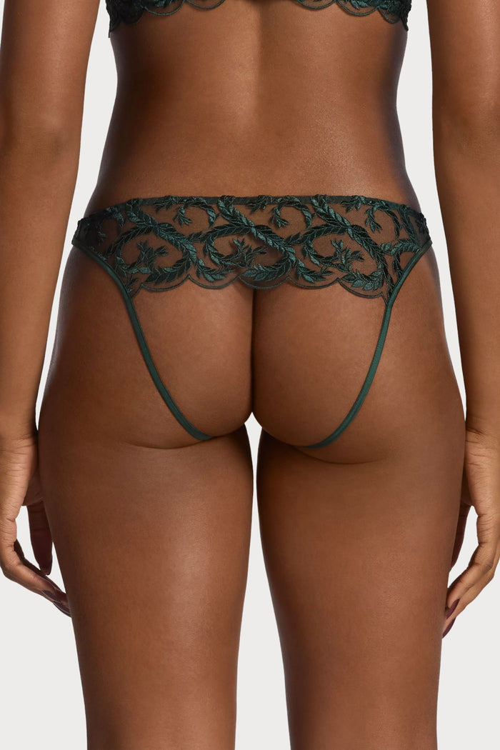 Coco de Mer Arletta Open Knicker Emerald