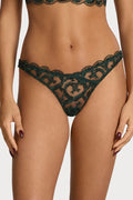 Coco de Mer Arletta Skirted Thong Emerald