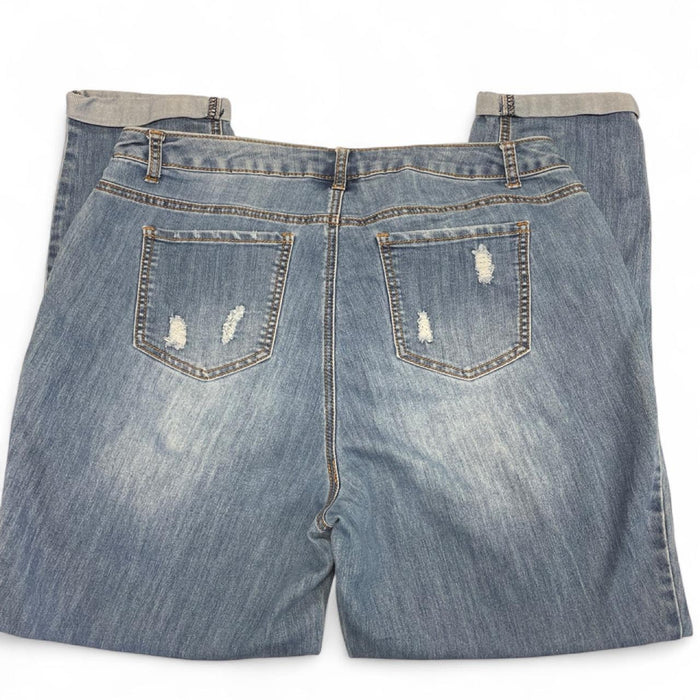 Ashley stewart blue distressed jeans