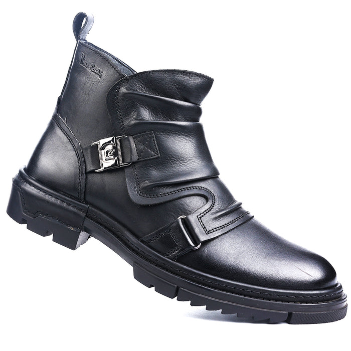 Atlas: Black Biker-styled Boots