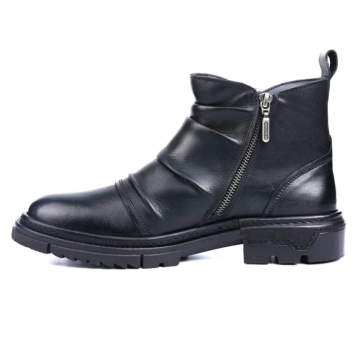 Atlas: Black Biker-styled Boots