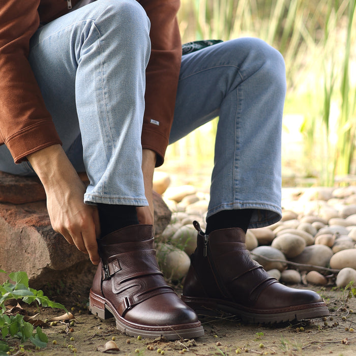 Atlas: Cafe Biker-styled Boots