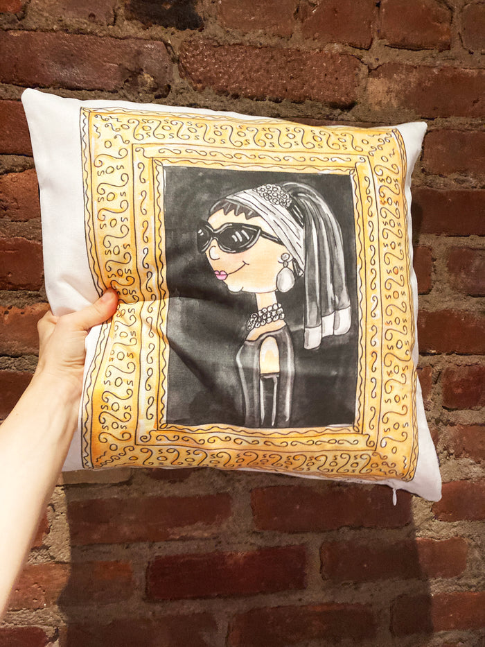 Audrey Girl with a Pearl Earring Pillow Case