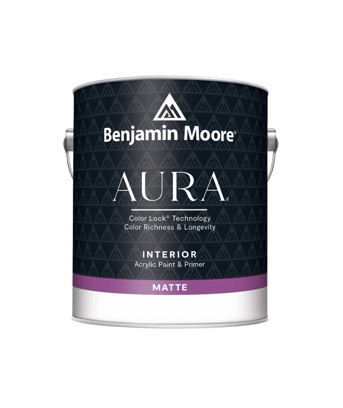 Benjamin Moore Aura Interior Paint Matte, available at Anderson Paint Company in Ann Arbor Michigan.