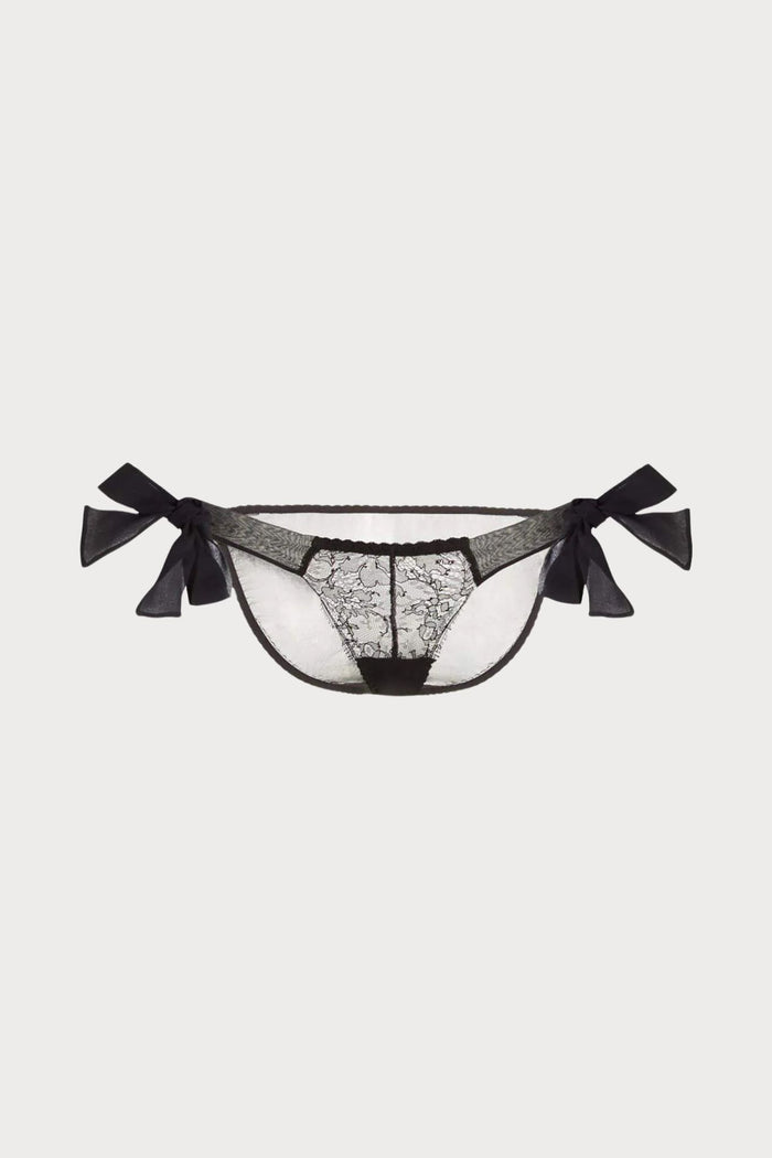 Gilda & Pearl Ava Tie Side Brief in Black - Naughty Knickers