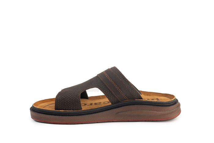 Azur: Café Textured Buckle Slide