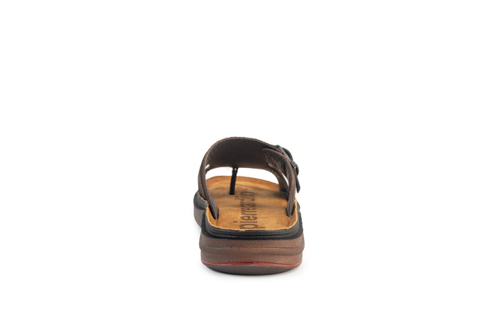 Azur: Café Textured Buckle Slide