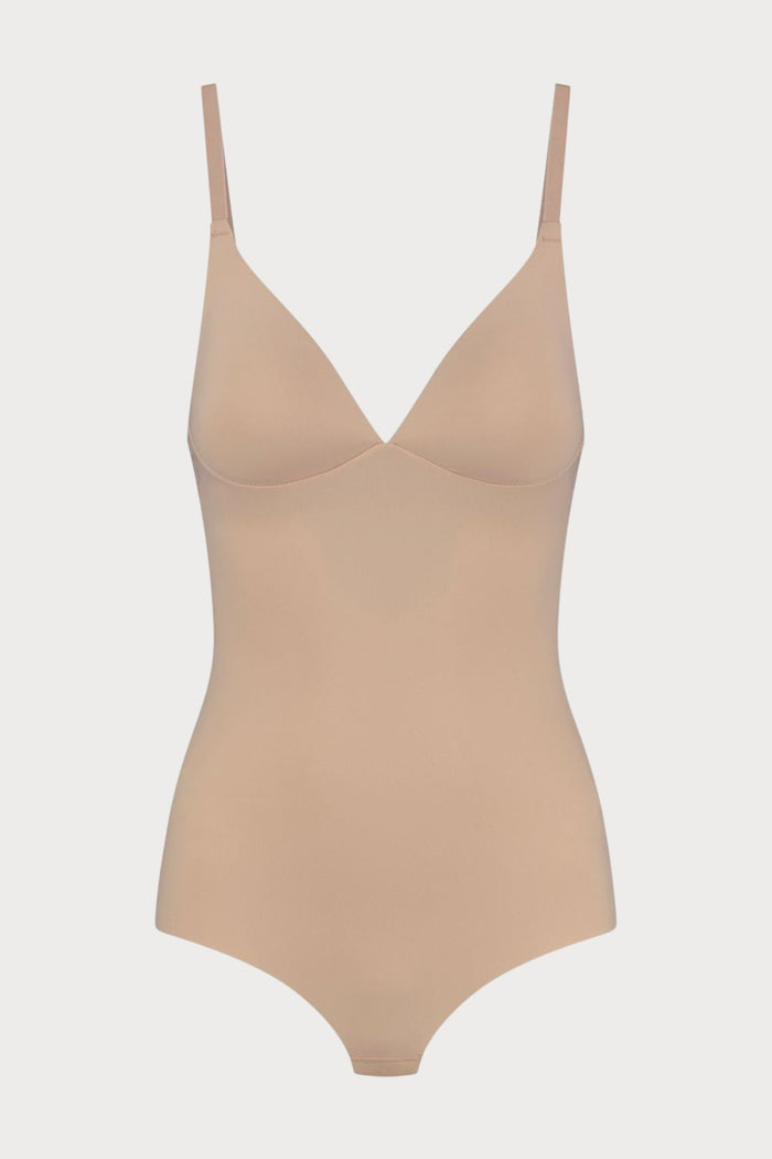 Beige Sculpting Thong Bodysuit