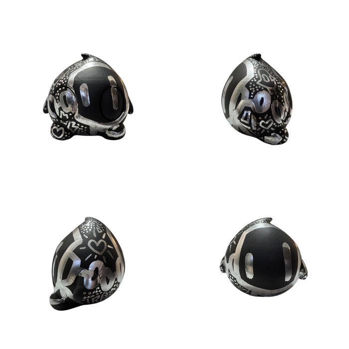 Bite Me - No biting XL by Chris RWK, a 3D resin-printed toy featuring black and silver elements, limited edition from Strangecat Toys.