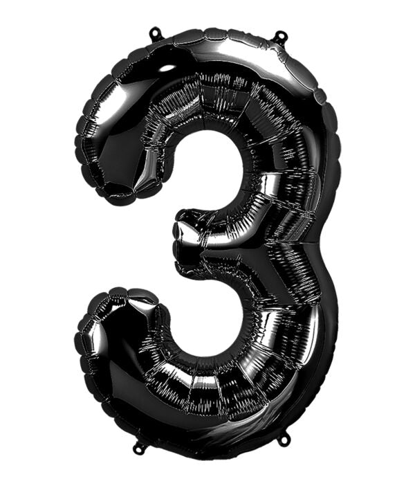 Black # 3 Shape Balloon