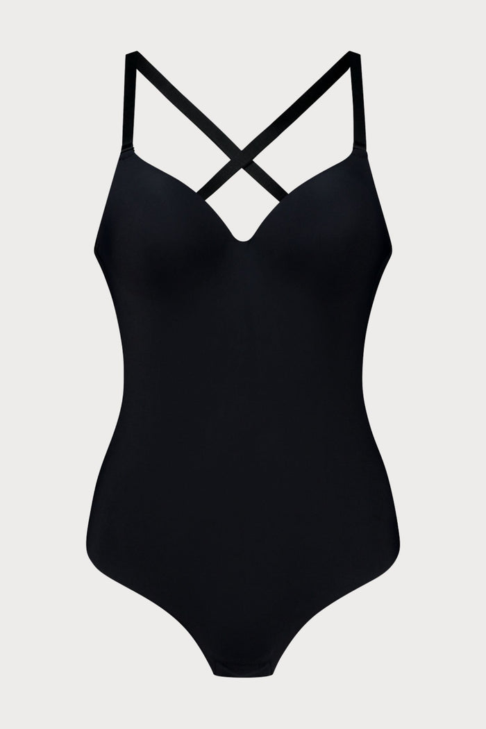 Black Low Back Thong Bodysuit