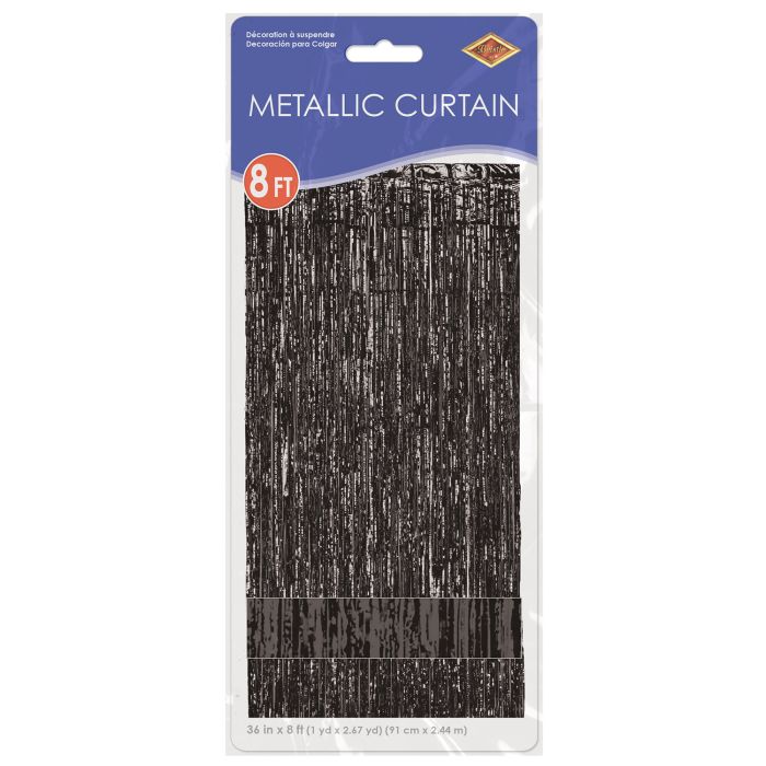 Black Metallic Foil Door Curtain