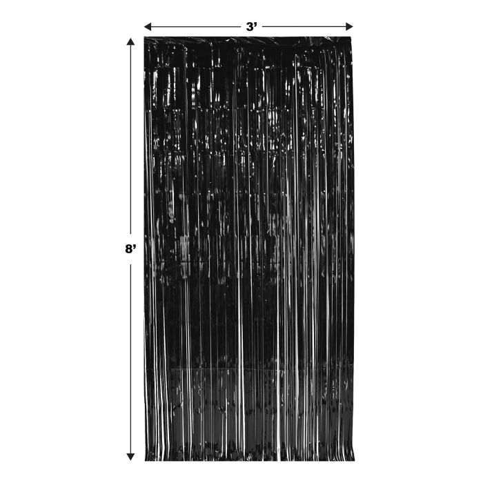 Black Metallic Foil Door Curtain