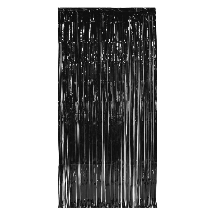 Black Metallic Foil Door Curtain
