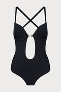 Black Sensual Low Back Thong Bodysuit