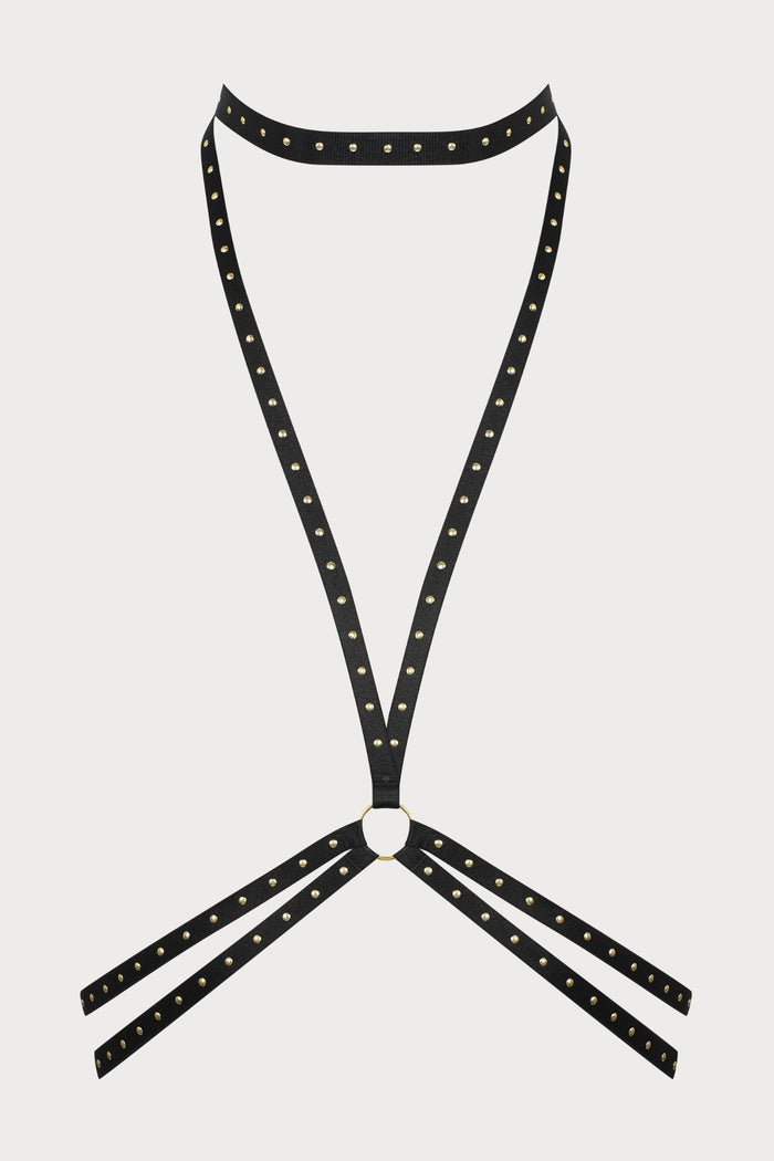 Maison Close Black Studded Harness - Naughty Knickers