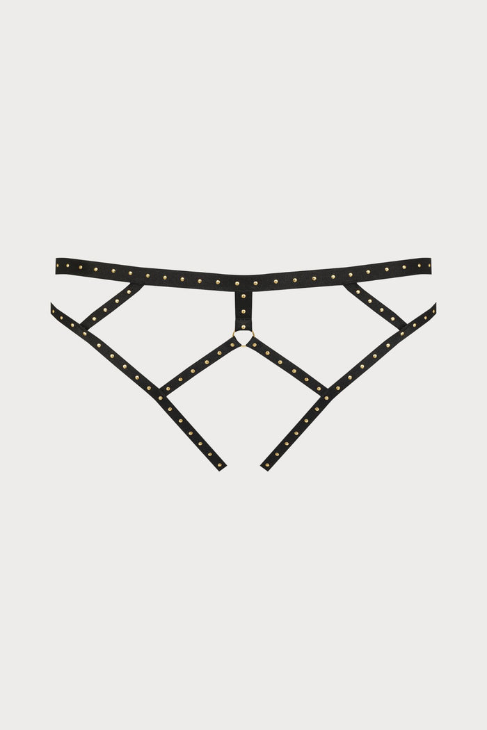 Maison Close Black Studded Open Brief - Naughty Knickers