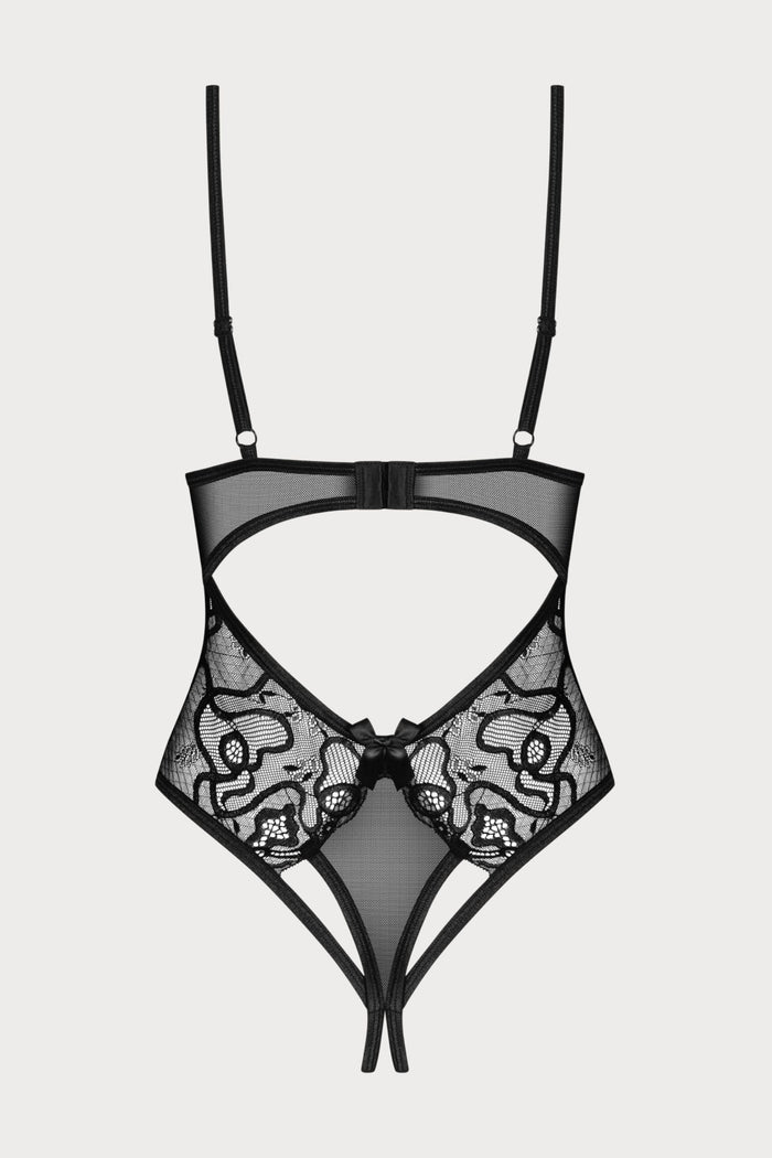 Obsessive Blomentis Crotchless Bodysuit Black