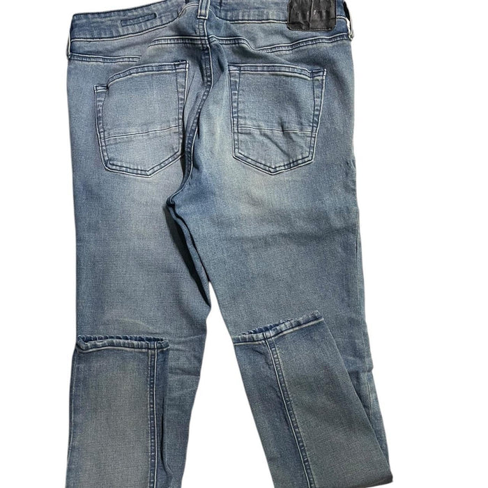 Blue distressed slim jeans distressed denim
