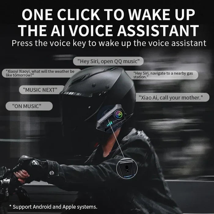 Bluetooth Helmet Headset Lights