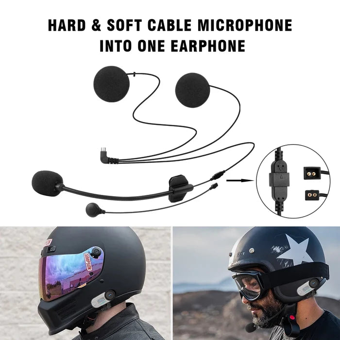 Bluetooth Motorcycle Intercom Helmet Headset with FM