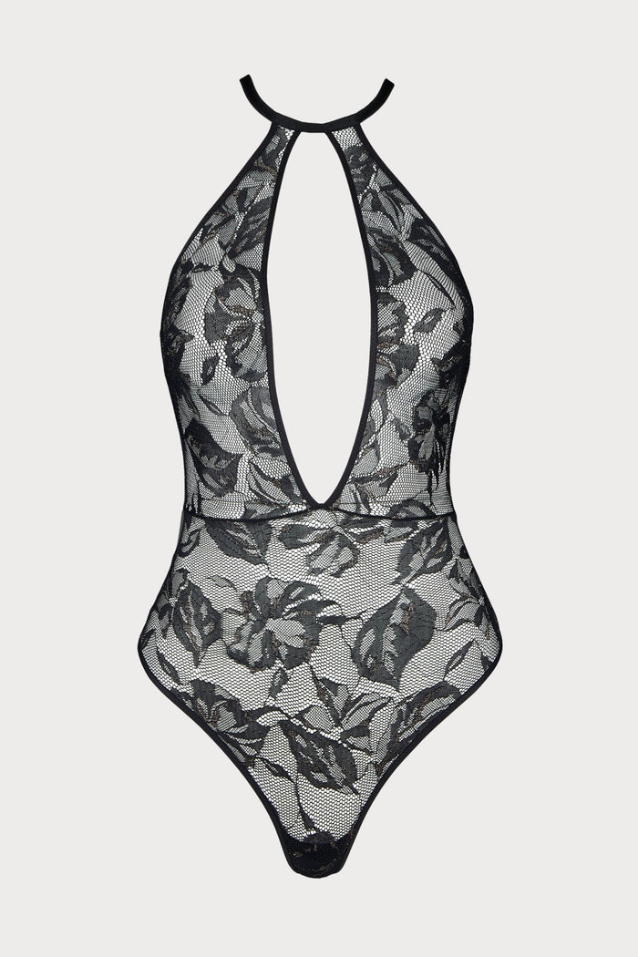 Boîte à Désir Twist and Love Lace Thong Bodysuit
