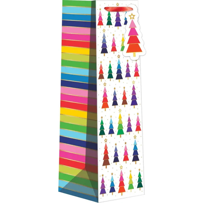 Bottle Tote - Rainbow Trees - 6 Count - XBT502