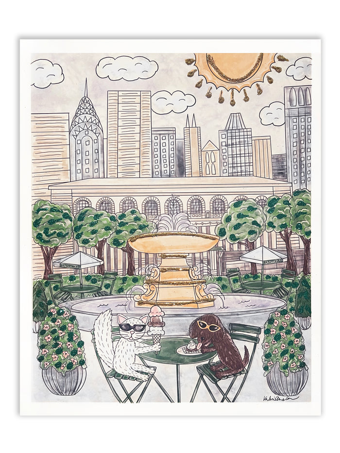 Bryant Park Glitter Art Print