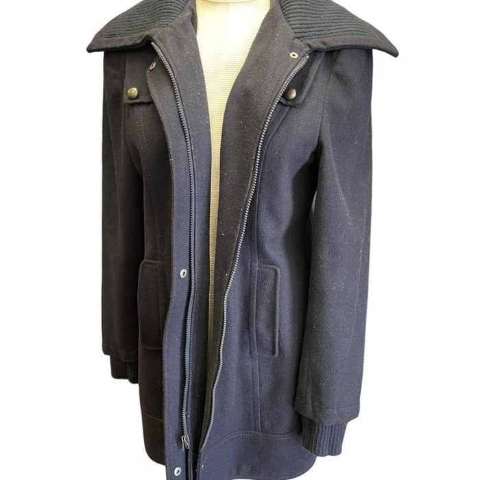 Buffalo navy blue wool blend coat